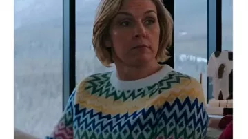Pluribus Carol Sturka Knit Sweater worn by Carol Sturka (Rhea Seehorn) as seen in Pluribus (S01E01)
