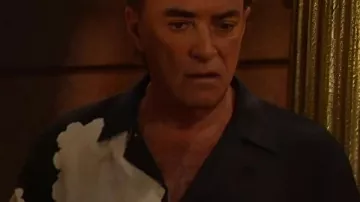 Days of Our Lives 2025 Thaao Penghlis Floral Black Shirt worn by (Thaao Penghlis) as seen in Days of Our Lives