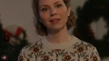 The Christmas Baby Ali Liebert Floral Sweater worn by Erin (Ali Liebert) as seen in The Christmas Baby