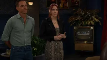 Ramy Brook Alice Satin Moto Jacket worn by Sally Spectra (Courtney Hope) as seen in The Young and the Restless on December 10, 2025