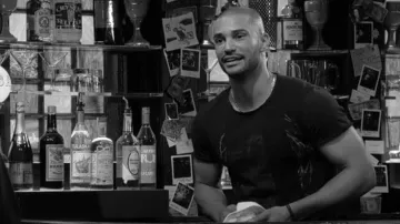 John Varvatos Raw Edge Graphic Tee worn by Holden Novak(Nathan Owens) as seen in The Young and the Restless on December 12, 2025