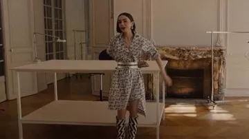Jimmy Choo Blake Chevron Leather Knee Boots worn by Emily Cooper (Lily Collins) as seen in Emily in Paris (S05E09)