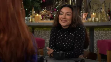 Alexander Wang Crystal Logo Turtleneck Top worn by Audra Charles (Zuleyka Silver) as seen in The Young and the Restless on December 17, 2025