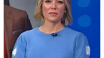 Today Show 2025 Dylan Dreyer Floral Sleeve Sweater used by Dylan Dreyer in Today