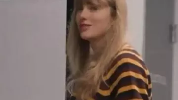 Taylor Swift The End Of An Era Striped Sweater worn by Self (Taylor Swift) as seen in Taylor Swift | The Eras Tour | The End of an Era (S01E01)