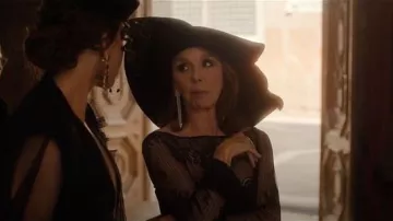 Yeprem Y Couture Drop Earrings worn by Sylvie Grateau (Philippine Leroy-Beaulieu) as seen in Emily in Paris (S05E10)