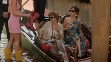 La DoubleJ Roy One Shoulder Printed Silk Twill Maxi Dress worn by Alix Bénézech as seen in Emily in Paris (S05E10)