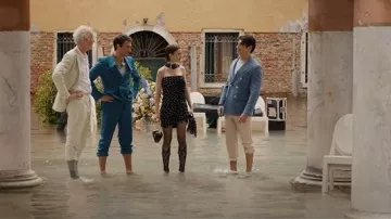 Gianvito Rossi Falene 105 Cutout Mesh Trimmed Suede Sandals worn by Emily Cooper (Lily Collins) as seen in Emily in Paris (S05E10)