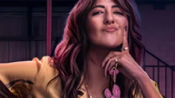 Sunny Nights 2025 D’Arcy Carden Tulip Camp Shirt worn by Vicki Marvin (D'Arcy Carden) as seen in Sunny Nights (S01E01)