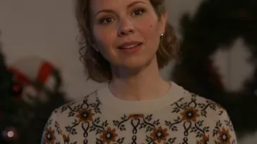 The Christmas Baby Erin Pinnelli Floral Sweater worn by Erin (Ali Liebert) as seen in The Christmas Baby