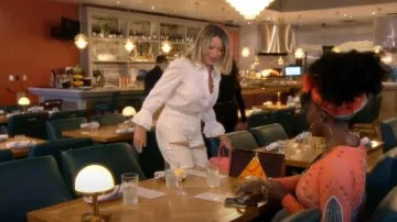 Area Crystal Slit Straight Leg Jean worn by Amanda Frances as seen in The Real Housewives of Beverly Hills (S15E03)