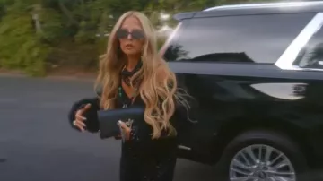 Chanel Black Crystal Peace Sign Embellished Clutch worn by Rachel Zoe as seen in The Real Housewives of Beverly Hills (S15E03)