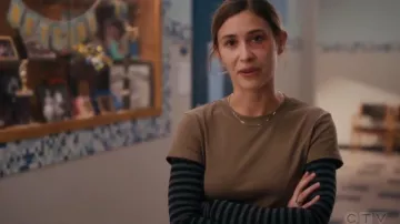 Zara Striped Long Sleeve Shirt worn by Peaches (Taylor Dunbar) as seen in Stumble (S01E05)