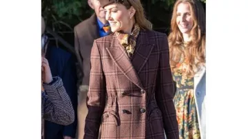 Kate Middleton Christmas Morning Service 2025 Plaid Coat in Princess Kate Steals the Show on Christmas Day as She’s Showered with Flowers & Gifts at Sandringham
