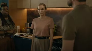 Pixie Market Tan Wide Leg Pants worn by Jess (Diane Kruger) as seen in Little Disasters (S01E02)