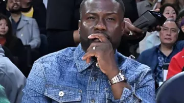The LA Lakers Game 2025 Kevin Hart Denim Shirt