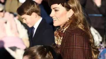Christmas Morning Service 2025 Kate Middleton Plaid Coat