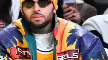Chris Brown LA Lakers Game Leather Jacket