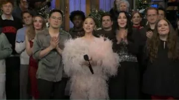 Tamara Ralph 2025/2026 Autumn Winter Collection Look #7 worn by Ariana Grande as seen in Saturday Night Live (S51E09)
