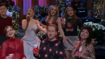 Veronica Beard Olenna Crystal Embellished A Line Miniskirt worn by Veronika Slowikowska as seen in Saturday Night Live (S51E09)