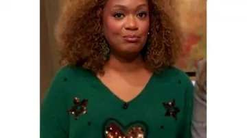 Drew Barrymore Show 2025 Sunny Anderson Star Love Sweater as seen in The Drew Barrymore Show