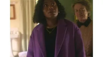 Sanctuary A Witches Tale S02 Stephanie Levi-John Purple Coat worn by Maggie Knight (Stephanie Levi-John) as seen in Sanctuary: A Witch's Tale (S02)