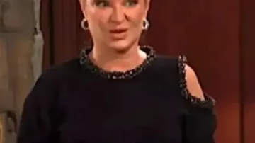 TYATR 2025 Sharon Case Cutout Shoulder Sweater worn by Sharon Collins (Sharon Case) in The Young and the Restless