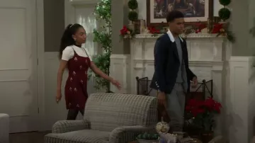 Gianni Bini Mika Crepe Square Neck Sleeveless Jewel A-Line Dress worn by (Najah Jackson) as seen in Beyond the Gates (S01E196)