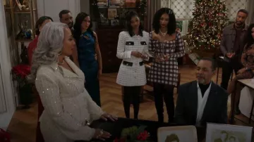 Self Portrait Windowpane Check Bouclé Mini Dress worn by (Colby Muhammad) as seen in Beyond the Gates (S01E196)