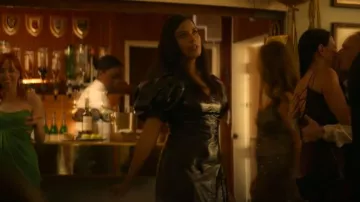 A.L.C. Park Crinkled Mini Dress worn by Charlotte (Shelley Conn) as seen in Little Disasters (S01E03)