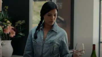 Mango One-Piece Denim Zipper Jumpsuit worn by Charlotte (Shelley Conn) as seen in Little Disasters (S01E03)