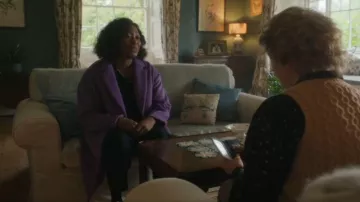 Ena Pelly Purple Coat worn by Maggie Knight (Stephanie Levi-John) as seen in Sanctuary: A Witch's Tale (S02E01)