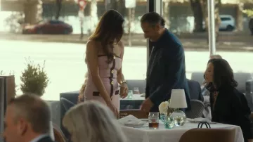 Retrofete Sloane Button Detail Dress worn by Bella (Stefania Spampinato) as seen in Landman (S02E04)