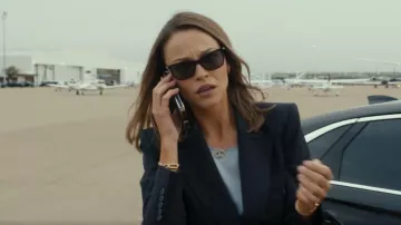 Swarovski Sunglasses Square worn by Rebecca Falcone (Kayla Wallace) as seen in Landman (S02E04)