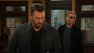 John Varvatos Sorcha Leather Jacket worn by Eric Martsolf as seen in Days of our Lives on October 18, 2025