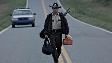 Le sac en bandoulière de Rick Grimes (Andrew Lincoln) dans The Walking Dead