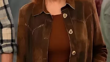 Happy’s Place S02 Reba McEntire veste en daim marron