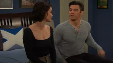 Aritzia Original Contour Squareneck Longsleeve worn by Linsey Godfrey as seen in Days of our Lives on October 21, 2025