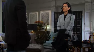 Theory High-Waisted Taper Pants worn by Shi Ne Nielson as seen in Days of our Lives on October 31, 2025