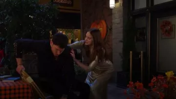 Chiara Boni La Petite Robe Arata Twist Front Long Gown worn by Abigail Klein as seen in Days of our Lives on October 31, 2025