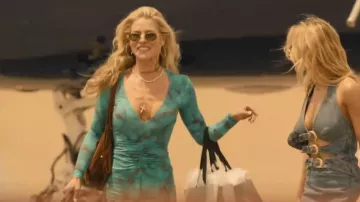 Roberto Cavalli Abstract Pattern Open Back Stretch Woven Midi Dress worn by Angela Norris (Ali Larter) as seen in Landman (S02E07)