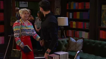 Alice + Olivia Dylan Wide Leg Faux Leather Pants worn by Judi Evans as seen in Days of our Lives on October 31, 2025