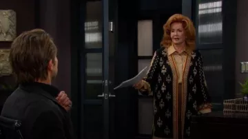 Kobi Halperin Rowen Embroidered Linen-Blend Coat worn by Suzanne Rogers as seen in Days of our Lives on November 11, 2025