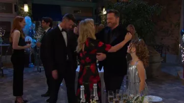 Habitual Metallic Pleated Jumpsuit worn by Alice Halsey as seen in Days of our Lives on November 13, 2025