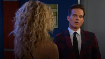 Guess Jacquard Floral Blazer worn by Greg Rikaart as seen in Days of our Lives on November 13, 2025