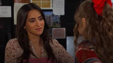 Paige Gardener Floral Silk Blouse worn by Cherie Jimenez as seen in Days of our Lives  on November 21, 2025