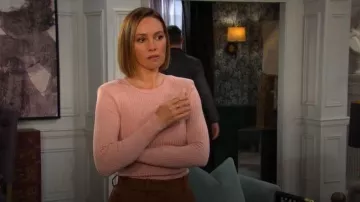 Veronica Beard Acara Rib Sweater worn by Emily O'Brien as seen in Days of our Lives on November 24, 2025