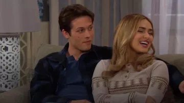 BDG Josie Embroidered Thermal Long Sleeve Henley Tee worn by Ashley Puzemis as seen in Days of our Lives on  November 25, 2025