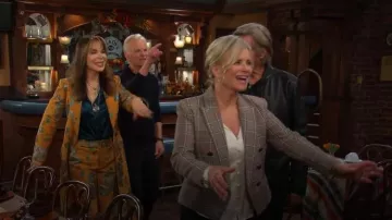 L'Agence Brooke Double Breasted Crop Blazer worn by Mary Beth Evans as seen in Days of our Lives on November 27, 2025