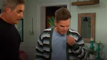 Scotch & Soda Stripe Open Stitch Cardigan worn by Greg Rikaart as seen in Days of our Lives on November 28, 2025
